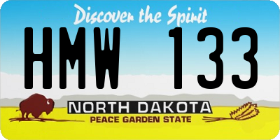 ND license plate HMW133