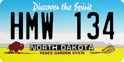 ND license plate HMW134