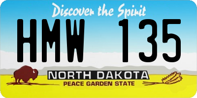 ND license plate HMW135