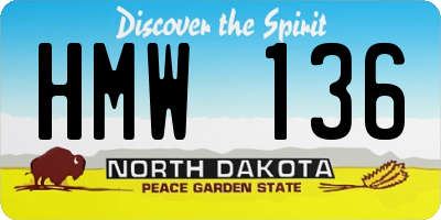 ND license plate HMW136