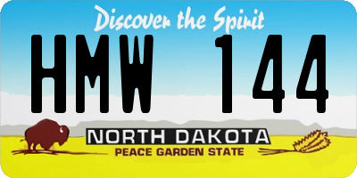 ND license plate HMW144