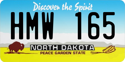 ND license plate HMW165