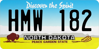 ND license plate HMW182