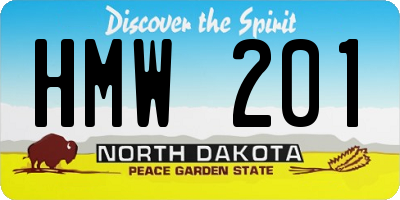 ND license plate HMW201