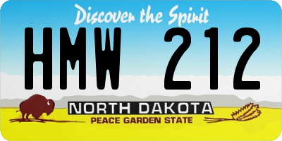 ND license plate HMW212
