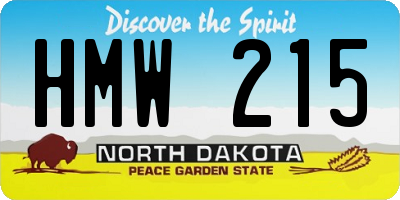 ND license plate HMW215
