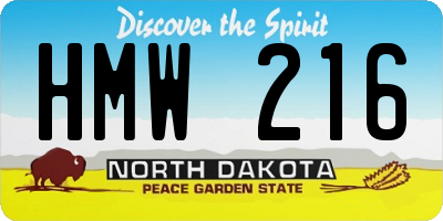 ND license plate HMW216