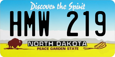 ND license plate HMW219
