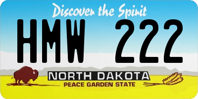 ND license plate HMW222