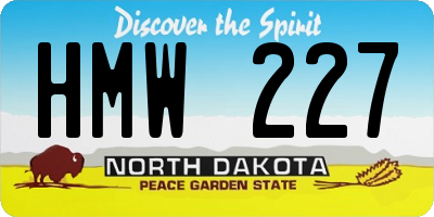 ND license plate HMW227