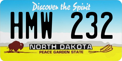 ND license plate HMW232