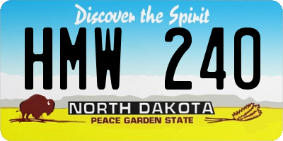 ND license plate HMW240