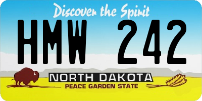 ND license plate HMW242