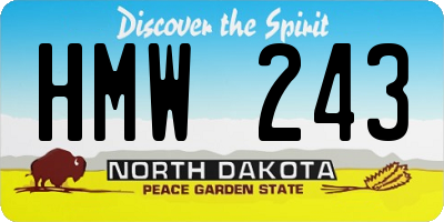 ND license plate HMW243
