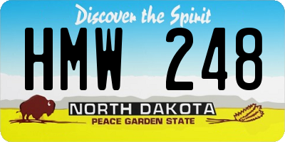 ND license plate HMW248