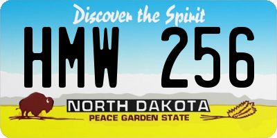 ND license plate HMW256