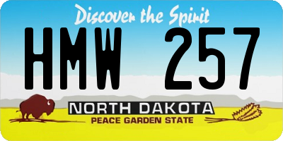 ND license plate HMW257