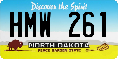 ND license plate HMW261