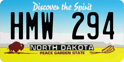 ND license plate HMW294