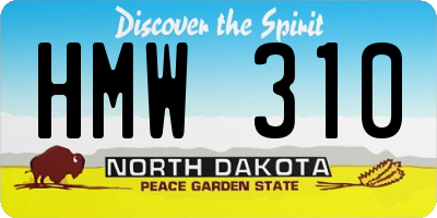 ND license plate HMW310