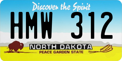 ND license plate HMW312
