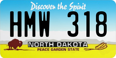 ND license plate HMW318