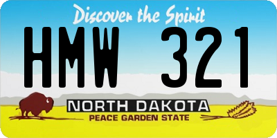 ND license plate HMW321
