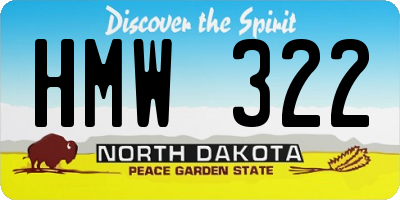 ND license plate HMW322