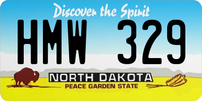 ND license plate HMW329