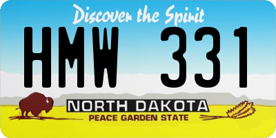 ND license plate HMW331