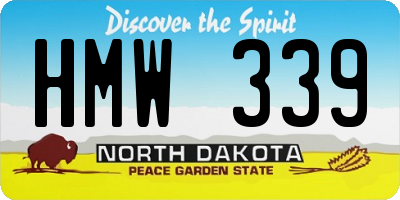 ND license plate HMW339