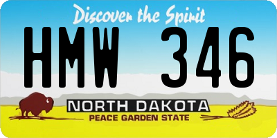 ND license plate HMW346