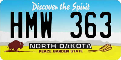 ND license plate HMW363
