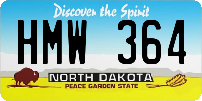ND license plate HMW364