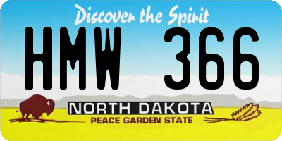 ND license plate HMW366