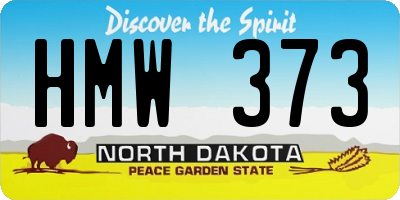 ND license plate HMW373
