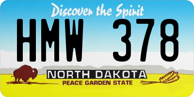 ND license plate HMW378
