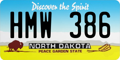 ND license plate HMW386