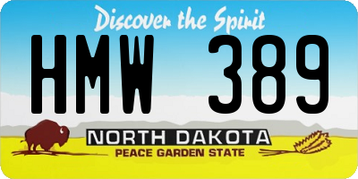 ND license plate HMW389