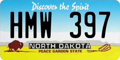 ND license plate HMW397