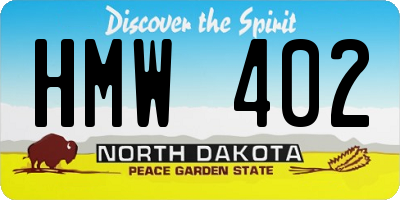ND license plate HMW402