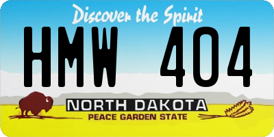 ND license plate HMW404