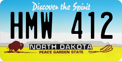 ND license plate HMW412