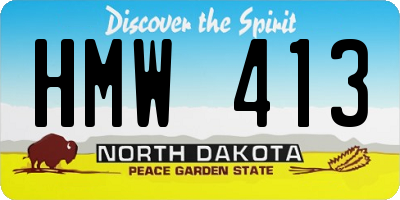 ND license plate HMW413