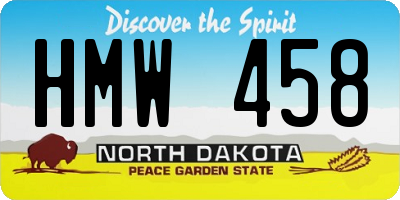 ND license plate HMW458