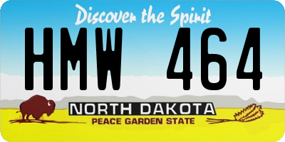 ND license plate HMW464