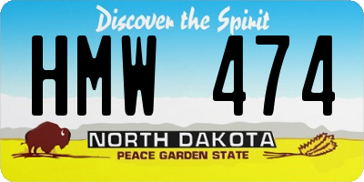 ND license plate HMW474