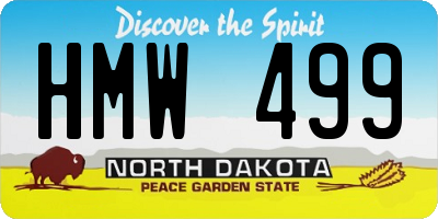 ND license plate HMW499