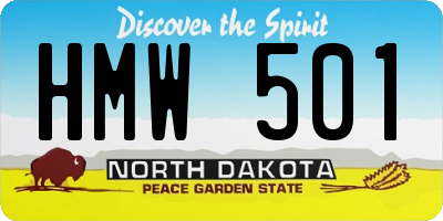ND license plate HMW501