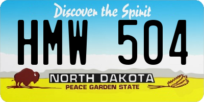 ND license plate HMW504
